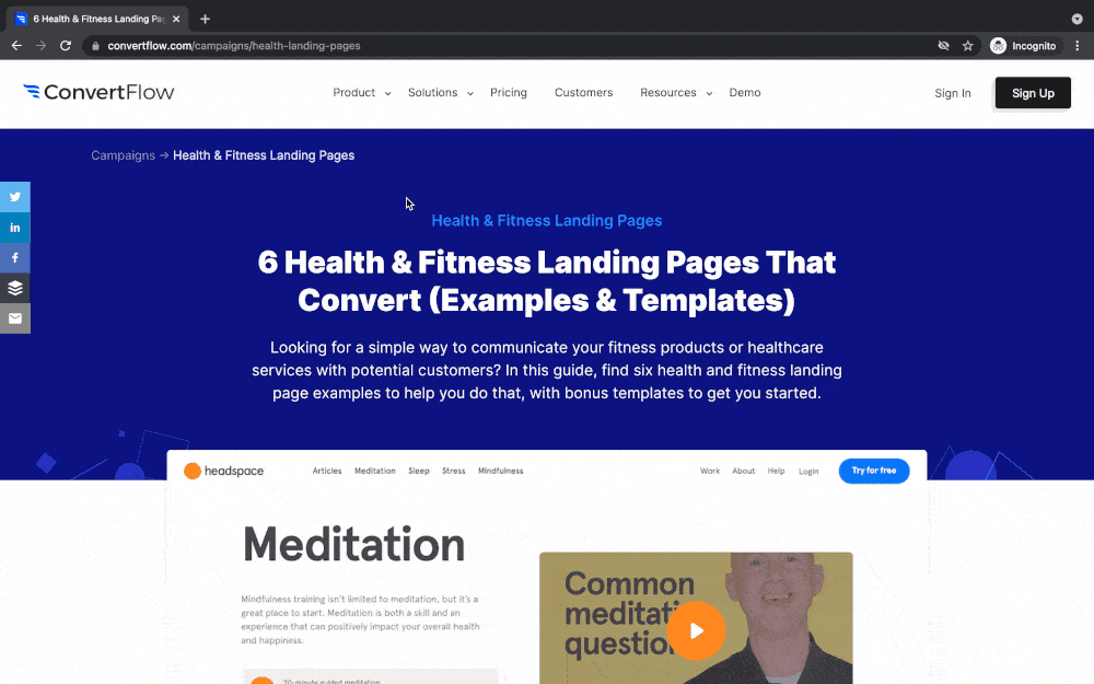 ConvertFlow uses exit intent pop-ups for converting website visitors to leads.