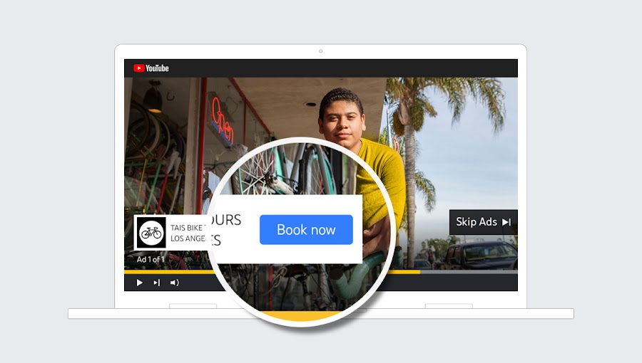 graphic shows example of YouTube Ads
