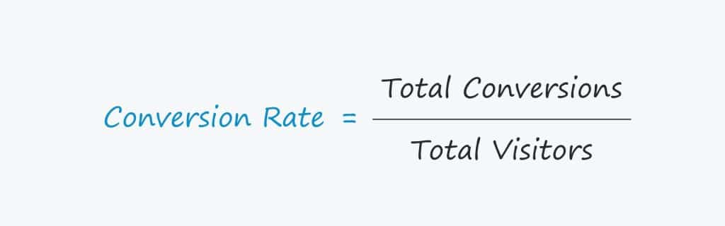 graphic showing the formula for measuring conversion rates