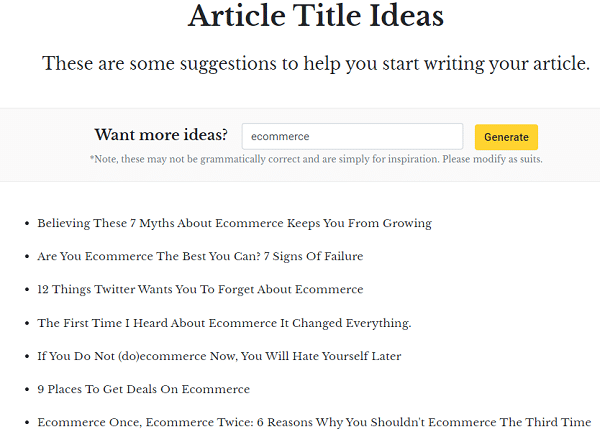ecommerce blog title ideas